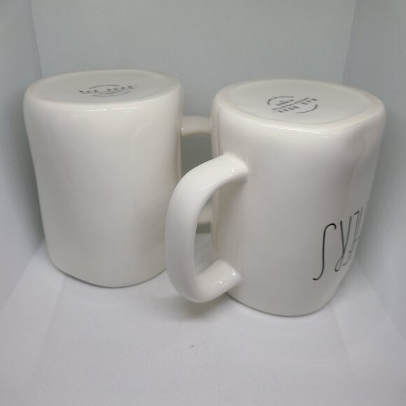 Rae Dunn Artisan Collection HER & HIS Mug Set White Black by Magenta 189 - Picture 8 of 9